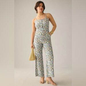 Maeve by Anthropologie Wide Leg Floral Print Jumpsuit- Sz 20